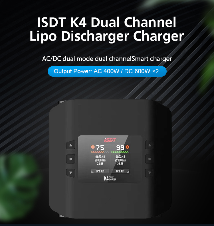 Isdt K4 Dual Lipo Charger - Caricabatterie Intelligente a Doppio Canale ISDT
