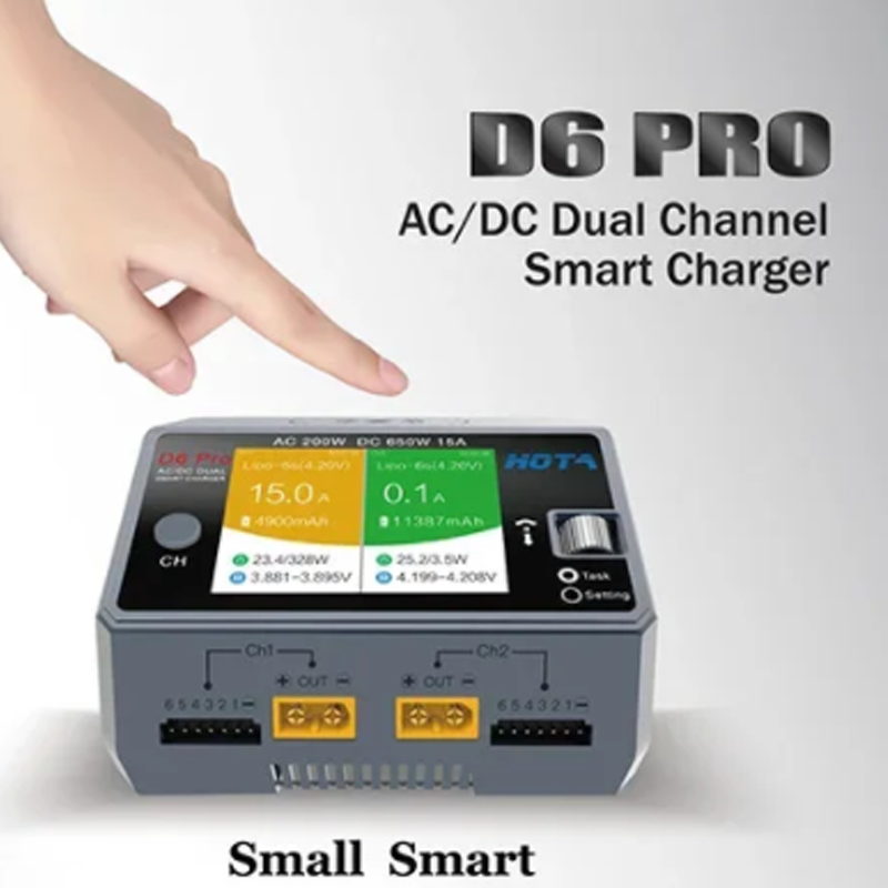 Hota D6 Pro Dual Lipo Charger - Caricabatterie Wireless HOTA D6 Pro 200W
