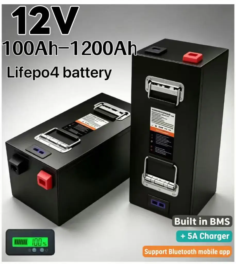 Lifepo4 12V 100Ah Bms Bluetooth - Batteria al litio LiFePO4 12V ad