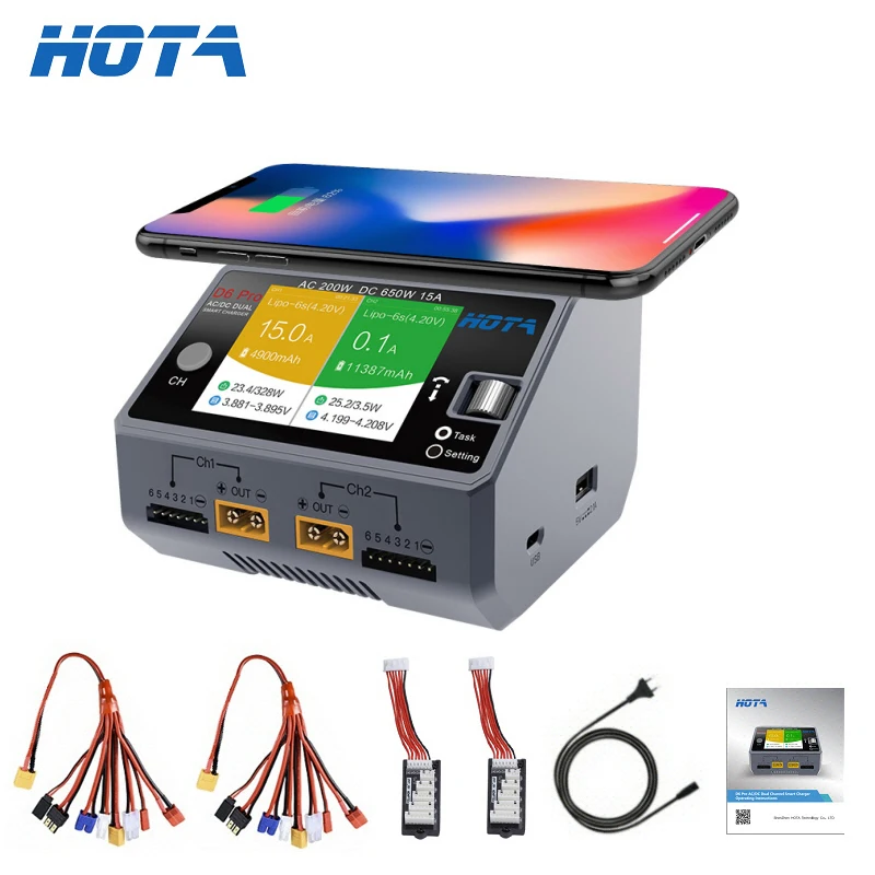 Hota D6 Pro Dual Lipo Charger - Caricabatterie Smart Hota D6 Dual/Pro AC