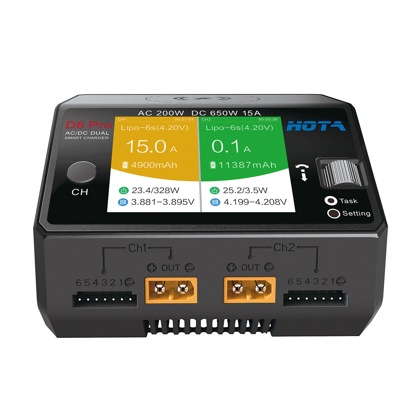 Hota D6 Pro Dual Lipo Charger - Caricabatterie Intelligente HOTA D6 Pro AC/DC