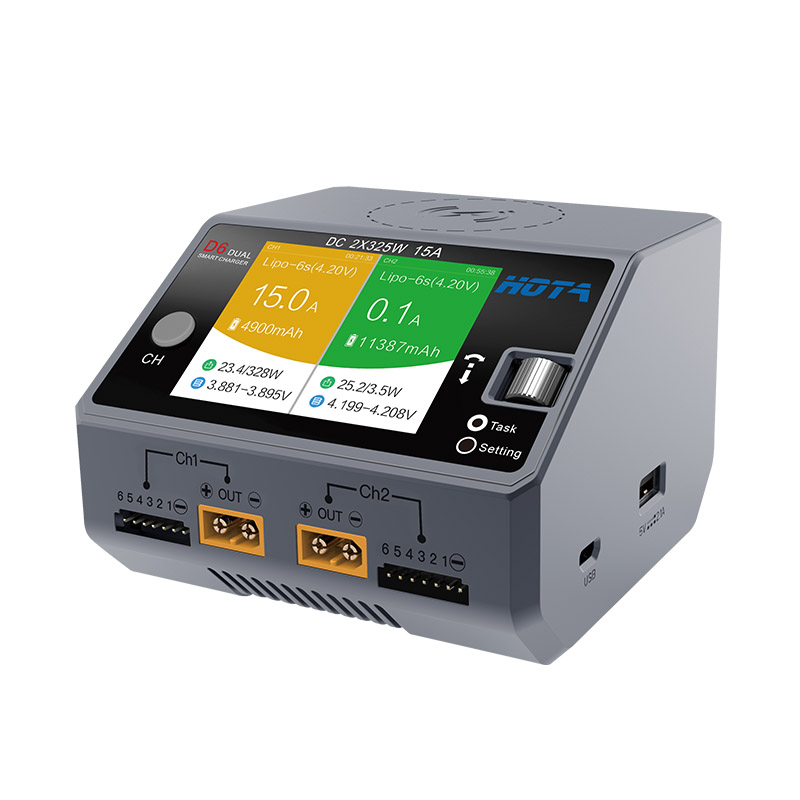 Caricabatterie a doppio canale - Hota D6 Pro Dual Lipo Charger recensione e prezzo
