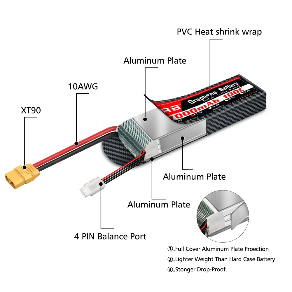 Batteria al grafene 2S 3S 4S 6 - 6S Lipo Battery 22.2V 5000Mah recensione e prezzo