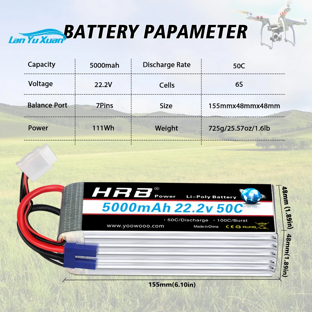 Batteria Lipo 2 pezzi 6S 22.2V - 6S Lipo Battery 22.2V 5000Mah recensione e prezzo