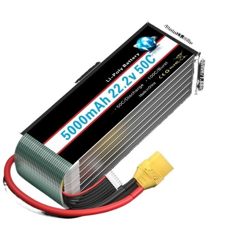 Nuovo 5000/6000mah 22.2V Lipo  - 6S Lipo Battery 22.2V 5000Mah recensione e prezzo