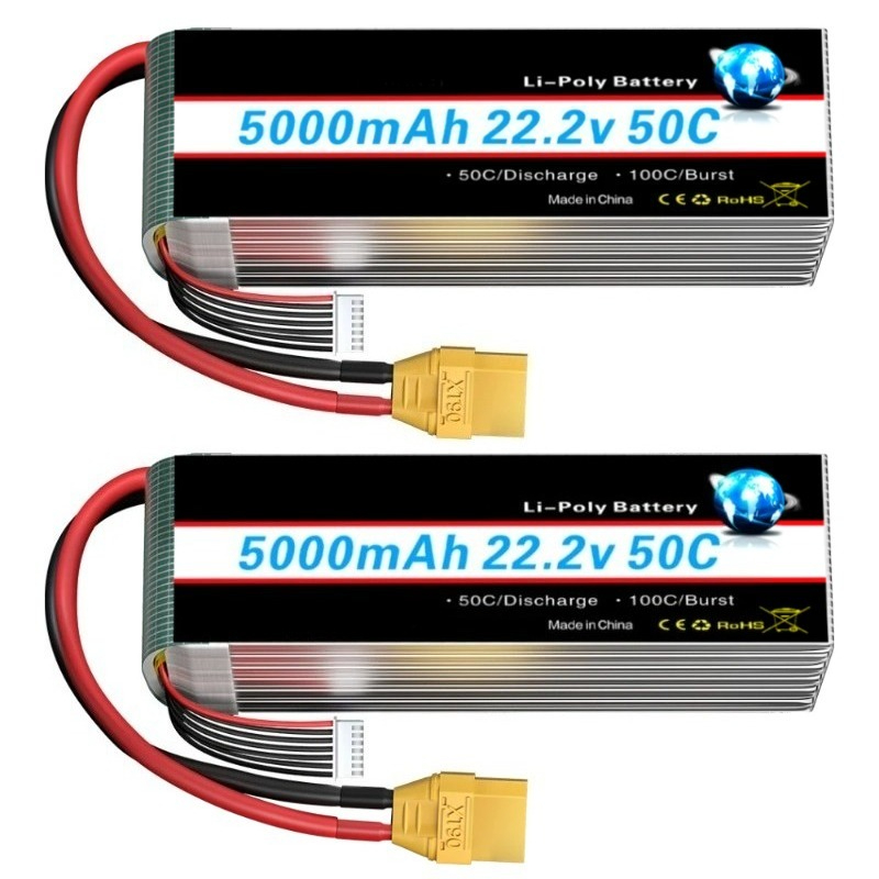 Nuovo 5000/6000mah 22.2V Lipo  - 6S Lipo Battery 22.2V 5000Mah recensione e prezzo