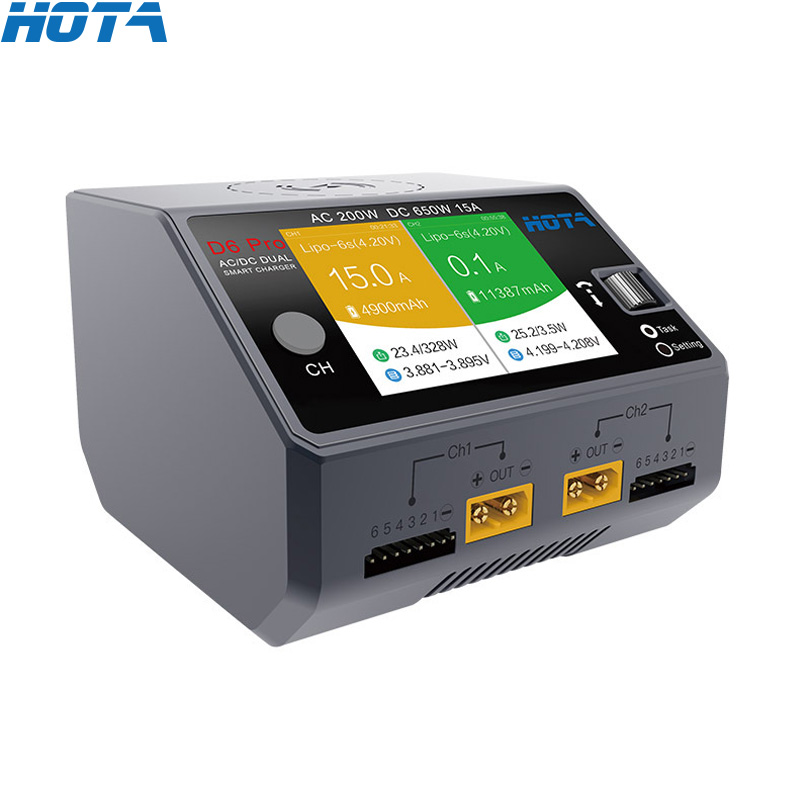 HOTA D6 Pro Nero AC 200w DC 2x - Hota D6 Pro Dual Lipo Charger recensione e prezzo