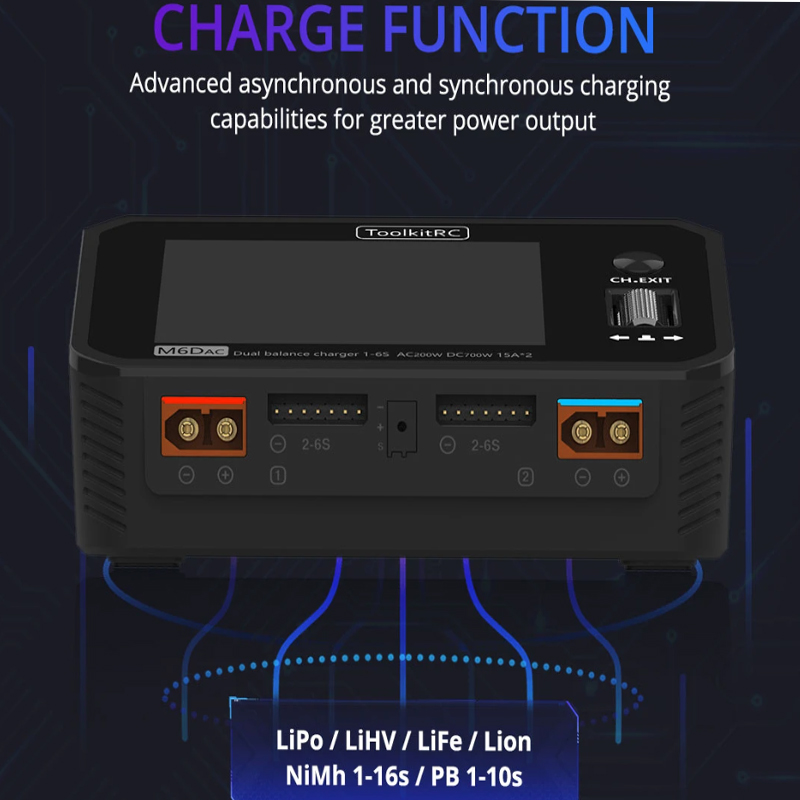 Caricabatterie/Scaricabatterie - Toolkitrc M6Dac Smart Charger recensione e prezzo